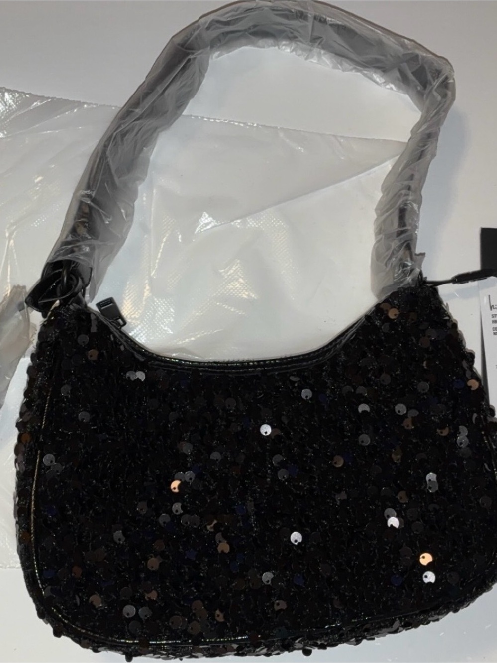 Black Sequin Shoulder Bag - Women’s Evening Shoulder Purse